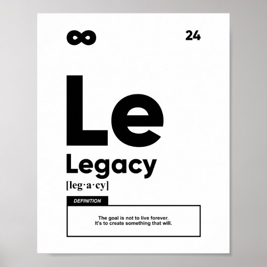 Legacy Definition | Motivational Poster ポスター (正面)