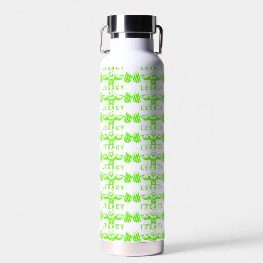 Legacy Minimalist Gym Design – Neon Green Fitness  ウォーターボトル (正面)
