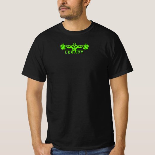 Legacy Minimalist Gym Design – Neon Green Fitness Tシャツ (正面)