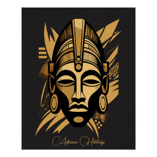 Legacy & Pride African Mask Art - Black History  ポスター
