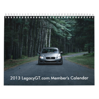 LegacyGT.comの2013年のメンバーのカレンダー カレンダー