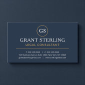 Legal Consultant Navy Blue Gold Luxury 名刺