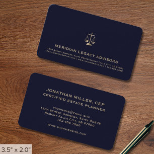 Legal Justice Scaleロゴ・ビジネス・カード 名刺