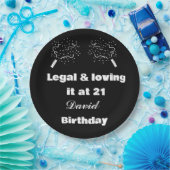 Legal & Loving It at 21 Black&White 21st Birthday ペーパープレート (パーティー)