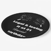 Legal & Loving It at 21 Black&White 21st Birthday ペーパープレート (アングル)