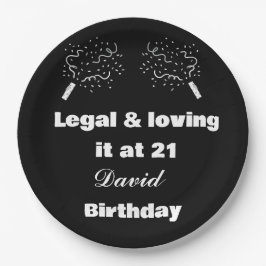 Legal & Loving It at 21 Black&White 21st Birthday ペーパープレート