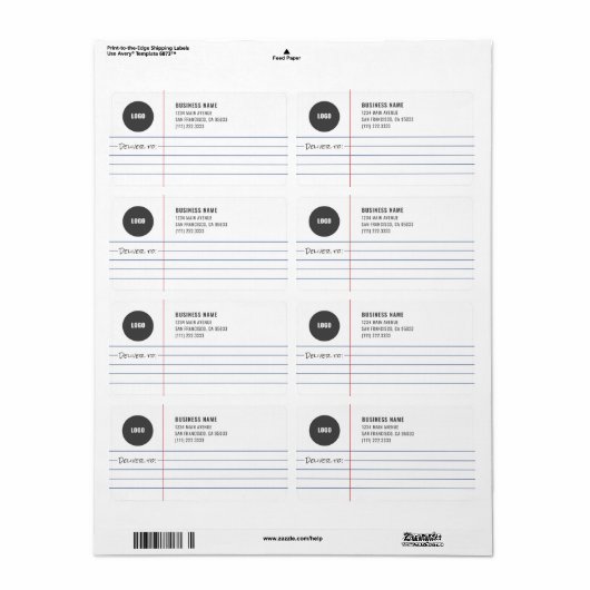 Legal Notepad Business Logo Mailing Shipping ラベル (フルシート)
