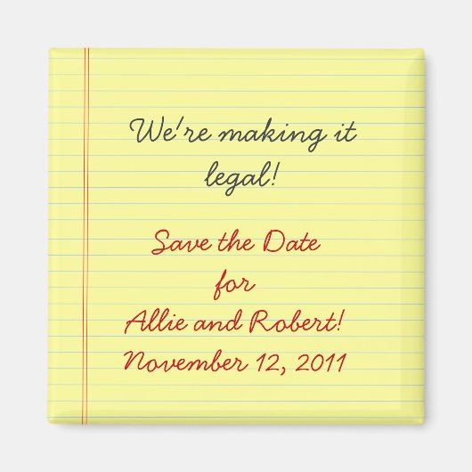 Legal Pad日付の保存 マグネット (正面)