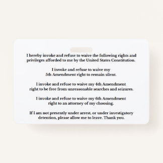 Legal Rights And Privileges Card バッジ