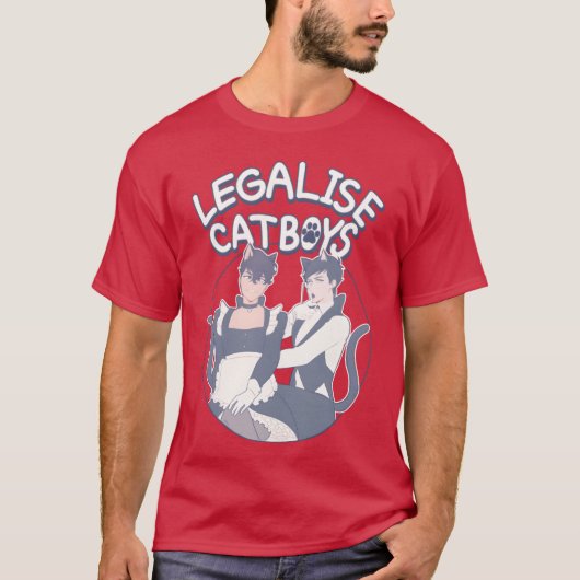Legalise Catboys Anime girl Tシャツ (正面)