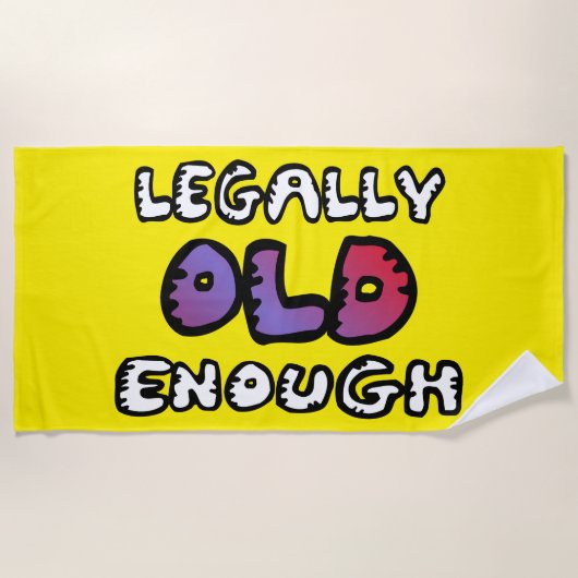 Legally old enough ビーチタオル (正面)