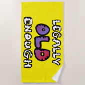 Legally old enough ビーチタオル (正面)