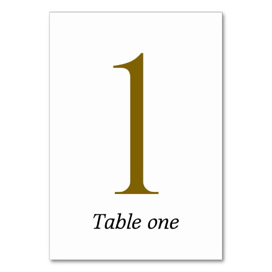 legant Gold Minimalist Wedding Table Number Sign テーブルナンバー (正面)