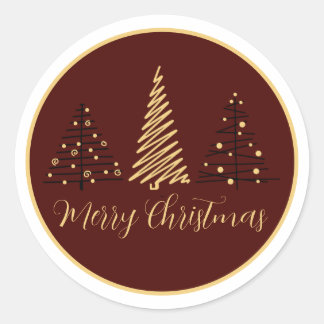 legant Merry Christmas Tree Design | Holiday Stick ラウンドシール