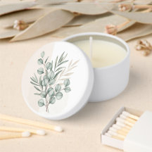 legant Watercolor Eucalyptus Wedding Candle – Pers