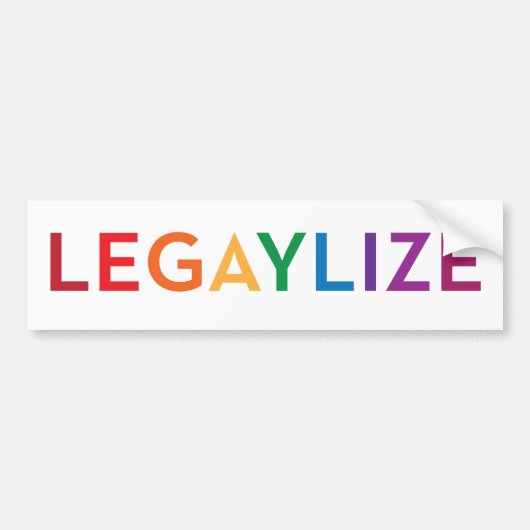Legaylize (サポートゲイ同志の結婚の平等) バンパーステッカー (正面)