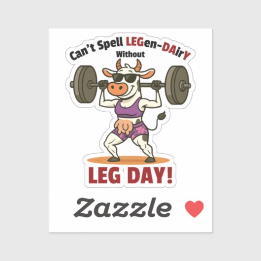 Legen-Dairy Leg Day – Funny Cow Squat Workout シール (シート)