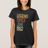 Legend 1952 73 Year Old Men Women Since June 73th  Tシャツ (正面)