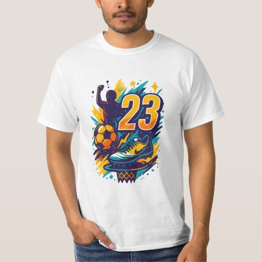 Legend 23 Sports Tee – Basketball & Soccer Fusion Tシャツ (正面)