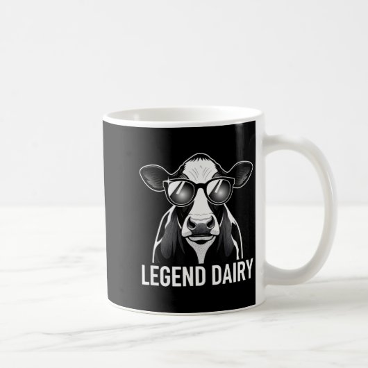 Legend Dairy, Cool Cow With Sungles  コーヒーマグカップ (右)
