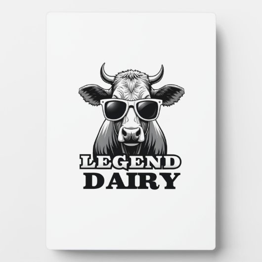 Legend Dairy Funny Farmer Cow Farmer Pun Graphic T フォトプラーク (正面)