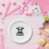 Legend Dairy Funny Farmer Cow Farmer Pun Graphic T ペーパープレート (パーティー)