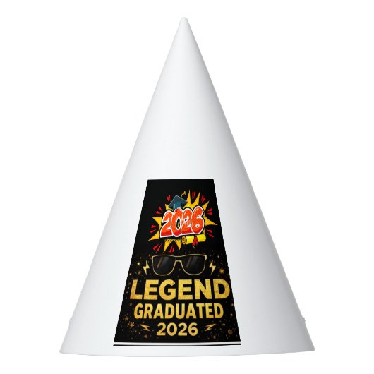 Legend Graduated 2026 おもしろ卒業デザイン | コ パーティーハット (正面)