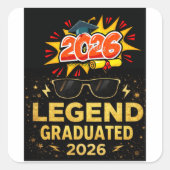 Legend Graduated 2026 Funny Graduation Design |pos スクエアシール (正面)