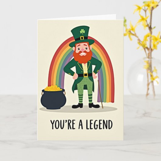 Legend Leprechaun Good Luck Card カード (黄色い花)