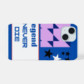 Legend Never Die Bold Typography Motivational Desi iPhone 15ケース (裏面横)