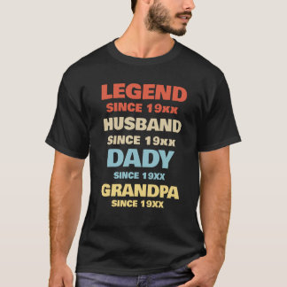 Legend Since 1965 Husband Daddy Grandpa T-Shirt Tシャツ