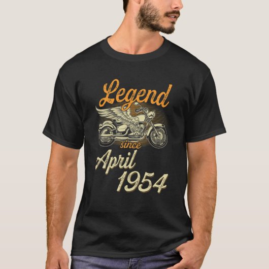 Legend Since April 1954 Age 68Th Birthday Motorcyc Tシャツ (正面)