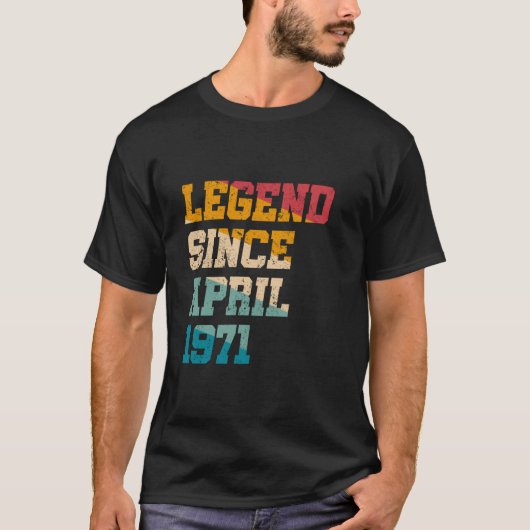 Legend Since April 1971 Funny 54 Years Old 54th Bi Tシャツ (正面)