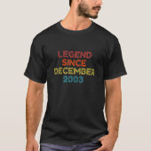 Legend Since December 2003 Retro Birthday Gift Tシャツ (正面)