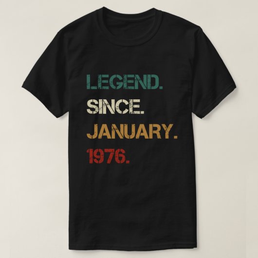 Legend Since JANUARY 1976 Tシャツ (デザイン正面)
