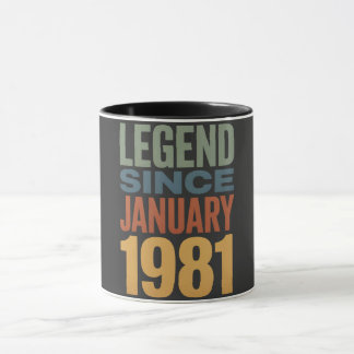 Legend Since January 1981 Retro Birthday Classic マグカップ