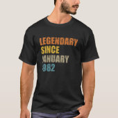 Legend Since January 1982 40 Years 40S 40. Birthda Tシャツ (正面)