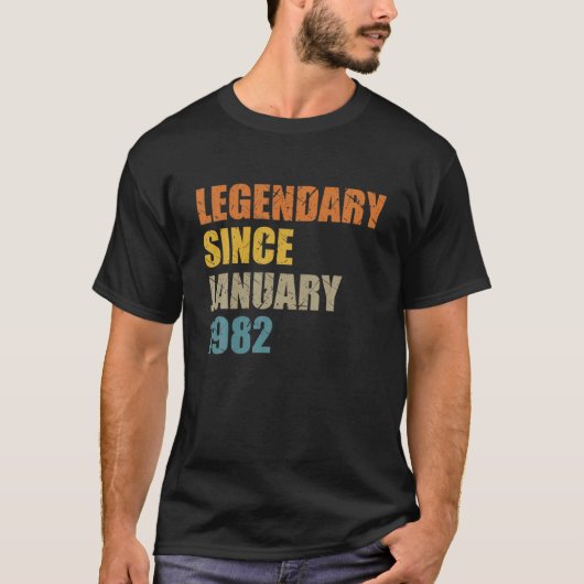 Legend Since January 1982 40 Years 40S 40. Birthda Tシャツ (正面)