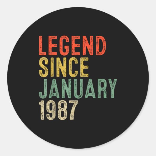 Legend Since January 1987 &# th Birthday &#  Yea ラウンドシール (正面)