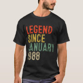 Legend Since January 1988 38th Birthday 38 Year Ol Tシャツ (正面)