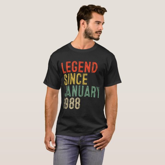 Legend Since January 1988 38th Birthday 38 Year Ol Tシャツ (正面フル)