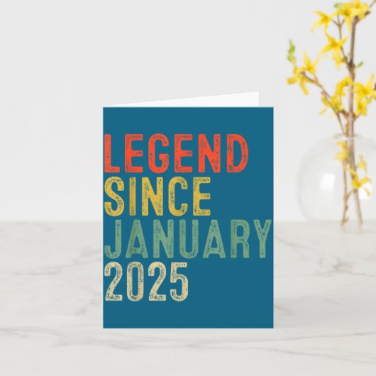 Legend Since January 2025 1st Birthday 1 Year Old  カード (黄色い花)
