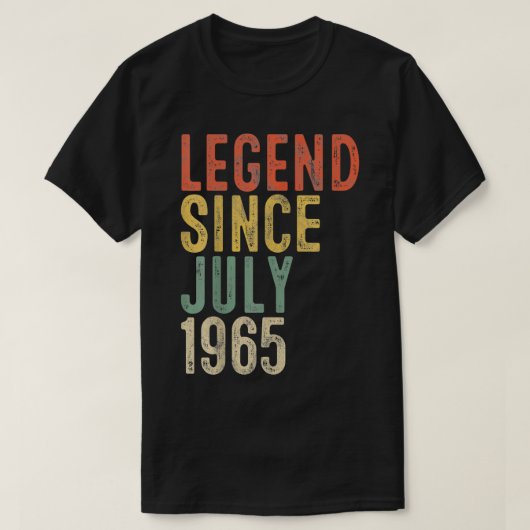Legend Since July 1965 55th Birthday Gift 55 Year Tシャツ (デザイン正面)