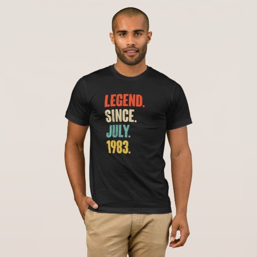 Legend Since July 1983  39 Year Old Gift 39th Birt Tシャツ (正面フル)