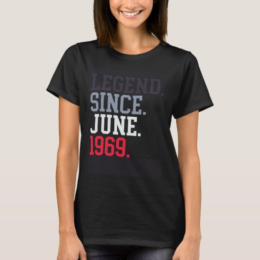 Legend Since June 1969 For Men Women June 1969 Tシャツ (正面)