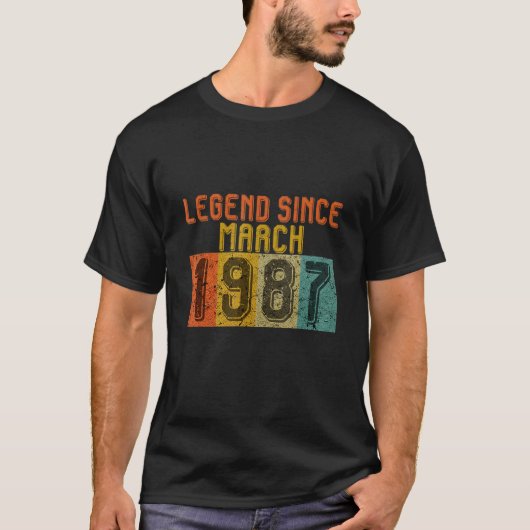 Legend Since March 1987 Birthday S Vintage Tシャツ (正面)