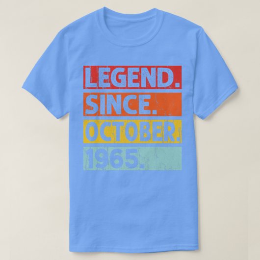 Legend Since October 1965 57th Birthday 57 Years O Tシャツ (デザイン正面)