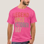 Legend Since October 2007 18th Birthday Gifts 18 Y Tシャツ (正面)