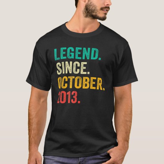 Legend Since October 2013 9th Birthday  9 Years Ol Tシャツ (正面)