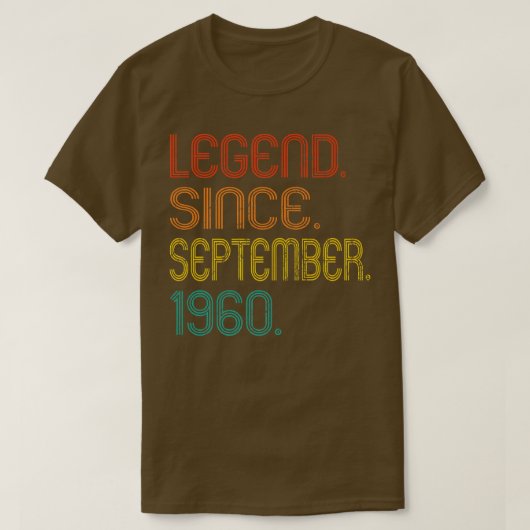 Legend Since September 1960 62 Years Old Gifts 62n Tシャツ (デザイン正面)